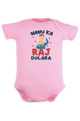 Nanu Ka Raj Dulara Baby Romper | Onesies-Pink / Baby Romper / 0-3 Months