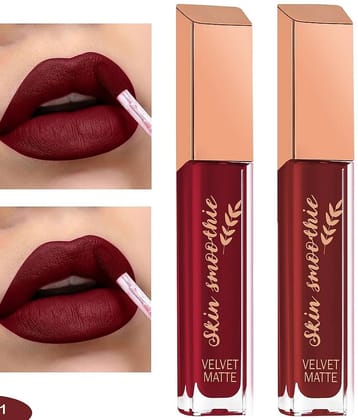 SKIN SMOOTHIE Liquid Matte Lipstick, 3ml Each, (Pack of 2)