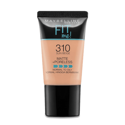 Maybelline New York Fit Me Matte+Poreless Liquid Foundation - 310 Sun Beige, 18 ml Tube