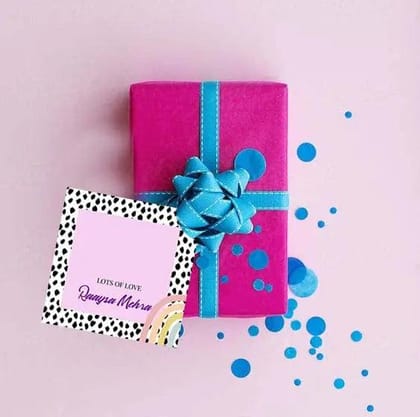 Gift tags / Gift Stickers - Polka Prism theme-Lots Of Love / Flat Cards - No Ribbons / Set of 10