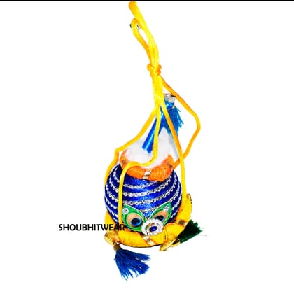 laddu gopal dahi handi plastic pack of 1 multicolour Hanging-multicolour / plastic