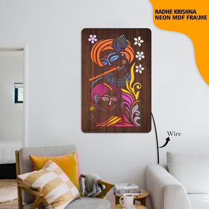 Neon MDF Radhe Krishna Frame-18*24