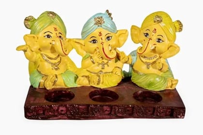 Unique International Deepak Ganesh Polyresin Statue