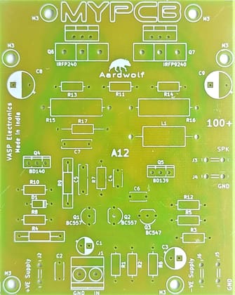 100 Watts Mosfet Amplifier Board - Best for Subwoofers using IRFP240 IRFP9240 - PCB only  by MYPCB