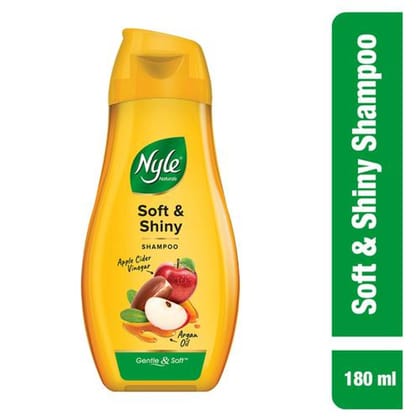 Nyle Naturals Soft & Shiny Shampoo - With Apple Cider Vinegar & Argan Oil, 180 ml