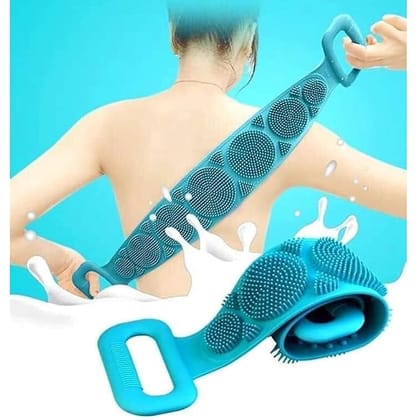 SMARTCAM Silicone Body Scrubber Belt, Double Side Shower Exfoliating Belt For Men And Women (MULTICOLOUR)