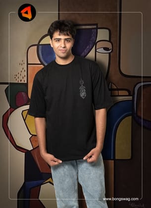 Mahishasurmardini oversize graphic tshirt  | BENGALI GRAPHICS TSHIRT |-black / Small