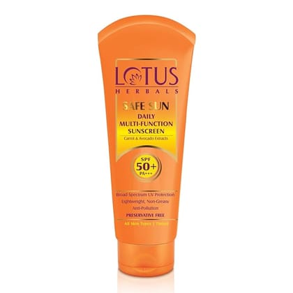 Lotus Herbals Safe Sun Daily Multi-Function Sunscreen Cream Spf 50+ Pa+++, 60 g