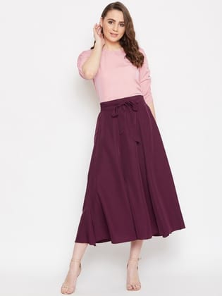 Round Neck Top With Skirt