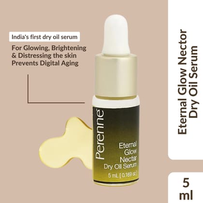 Perenne Eternal Glow Nectar Dry Oil Serum | Glowing & Brightening | Prevents Digital Aging | Non-Greasy & Lightweight (5ml & 30ml)-Pack Of 1 (5 ml)