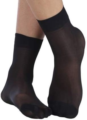 HAYBERG Pack of 10 (5 Black+5 Beige) Skin Ultra-Thin Transparent Nylon Summer Skin Socks for Women