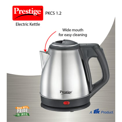 Prestige PKCS Stainless Steel Electric Kettle 1500W, 1.2L (Silver)
