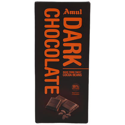 Amul Dark Chocolate- 55% Rich In Cocoa, 150 G Carton(Savers Retail)