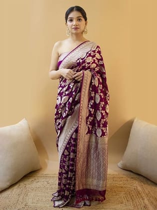 Woven Design Zari Banarasi Saree