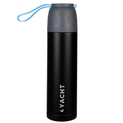 Yacht Vacuum Insulated Hot & Cold Double-Wall Thermosteel Bottle, Vintage, Black, 400 ml Flask