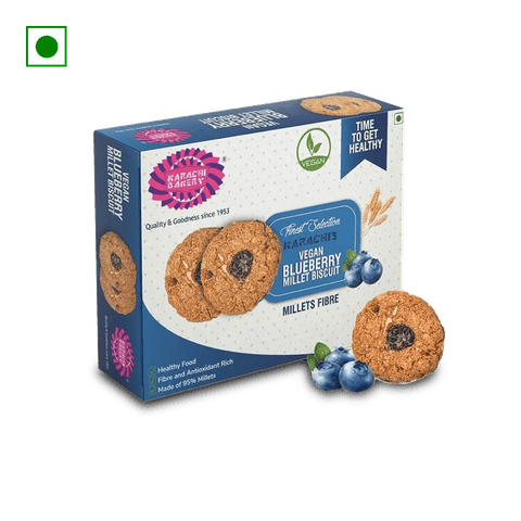 Karachiwala Vegan Blueberry Millet Biscuit, 300 gm Box