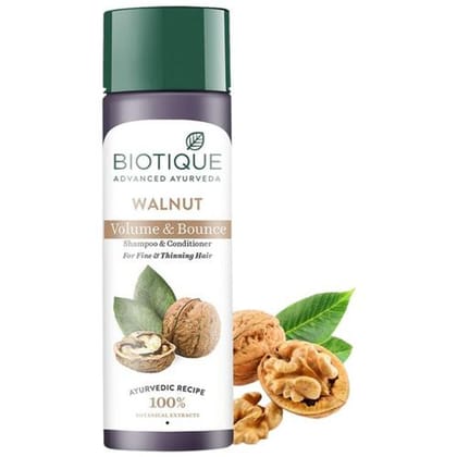 BIOTIQUE Walnut Volume  Bounce Shampoo  Conditioner  For Fine  Thinning Hair 190 ml