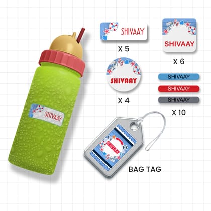 Assorted Shapes Waterproof Labels - Sailor Theme