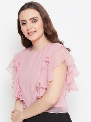 Blue Ruffles Top