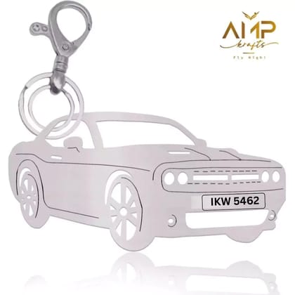 Dodge Challenger  Keychain-Side View / Silver