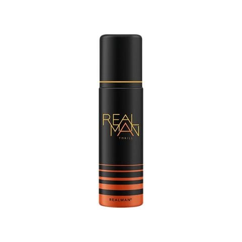 Fogg Real Man Deodorant Body Spray - Thrill, Intense Sensual Fragrance, Controls Odour, For Men, 200 ml Can