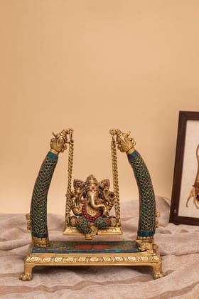 Ganesha on Swing Sculpture