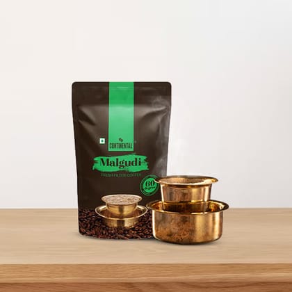Continental Malgudi - Pouch | 60% Coffee 40% Chicory | Roast & Ground Coffee Powder | Filter Coffee Powder-50g Pouch