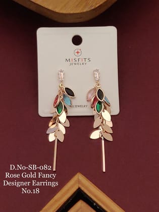 GOLD PLATED & WHITE AD STUDDED Earrings