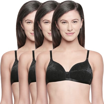 Bodycare Cotton Lightly Padded Non wired Tshirt Bra-Pack of 3 Bodycare Cotton Lightly Padded Non wired Tshirt Bra-Pack of 3