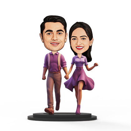 Avatar Studio Personalized Gift for Friends, Sister, Brother, BFF, Girlfriend, Boyfriend Character Caricature Photo Frame Unique Design Customized Gift for Friends & Family (Couple 4)