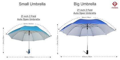 Fendo UMBRELLAS For Men/Umbrella for Women| 21 Inches 2 Fold Auto Open & Close | Umbrella for Travel | Premium Umbrella For Kids(sea green/Silver)