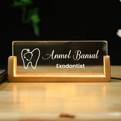 Dentist Desk Name Plate With LED Light