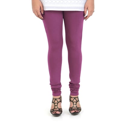 Vami Women's Cotton Stretchable Churidar Legging - Beetroot Purple