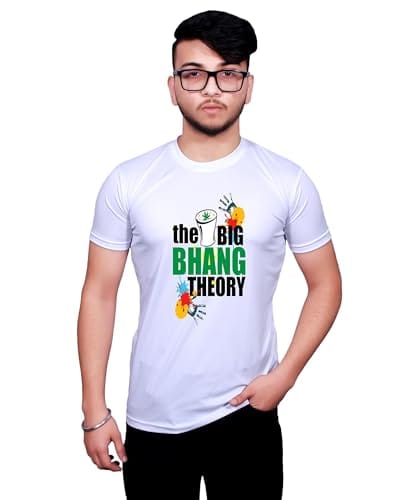 NITYANAND CREATIONS Round Neck White Holi T-Shirt for MEN-HOLI-T-SHIRT-11561-S