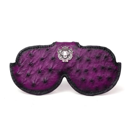 Purple Eyewear Glasses Cover Authentic Ostrich Leather Button Closure-FS