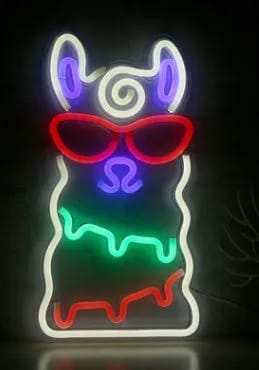 LED Neon Light, Acrylic Back Panel, Room Decoration Night Light-Alpaca / USB