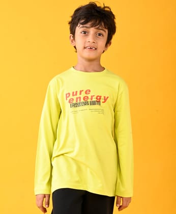 PURE ENERGY LONG SLEEVES BOYS TSHIRT - LIME-0-6 MONTHS / 2N / LIME