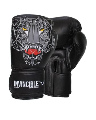 Invincible Limited Edition Combat Boxing Gloves-Black-Tiger / 10 OZ