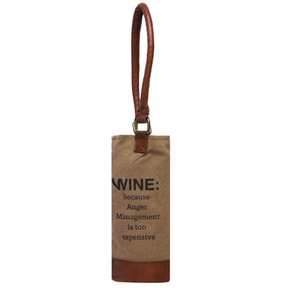 Mona B 100% Canvas Wine Bags Perfect to give as a Gift or for Yourself as You New go-to Wine Bag (Anger Management)