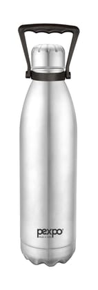 Pexpo Stainless Steel 24 Hours Hot & Cold Water Bottle/Flask, 1.5 L, Silver, Echo | Durable & Portable