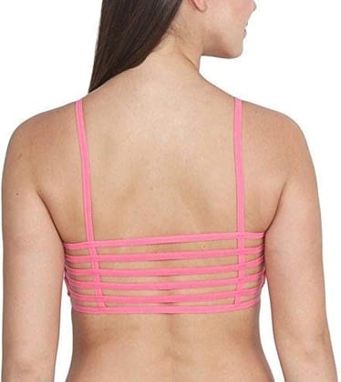 Manpasand Girls' Cotton & Polyester Lightly Padded, With Removable Pads Non-Wired Bralette Bra (Bra_52-QQ_Pink_Free Size)