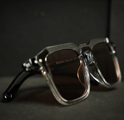 Luxomish Crystal Transparent Sunglasses Brown Lens