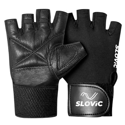 SLOVIC Gym Gloves for Men with Wrist Support Accessories, Gloves for Gym Workout for Training | Exercise, Cycling Gloves, Bike Sports Gloves-Small