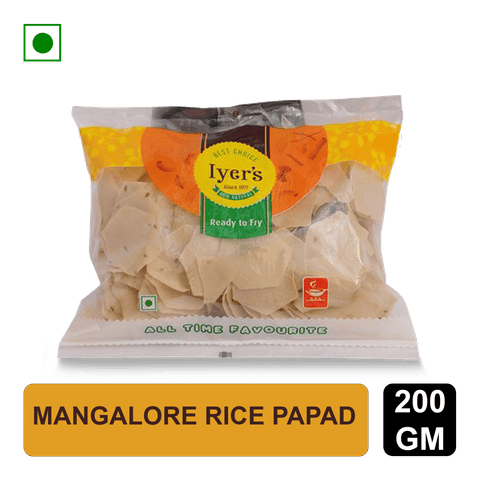 Iyers Mangalore Rice Papad, 200 gm Pouch