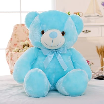 Creative Light Up LED Teddy Bear Stuffed Animals Plush Toy Colorful Glowing Christmas Gift For Kids Pillow-Blue / 25cm