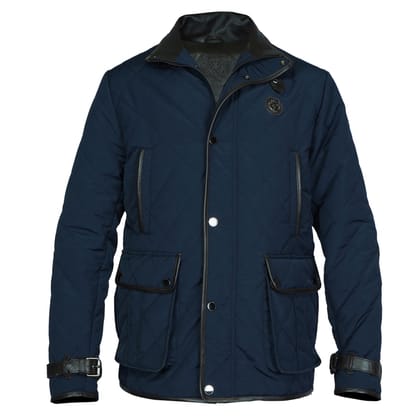 Contrasting Blue-Brown Puffer Coat Jacket by Brune & Bareskin-M