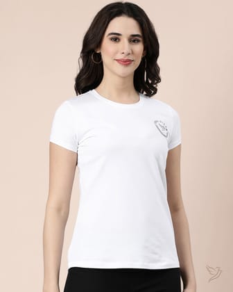 Slim Fit Letter Tee - Pearl White-S / Pearl White
