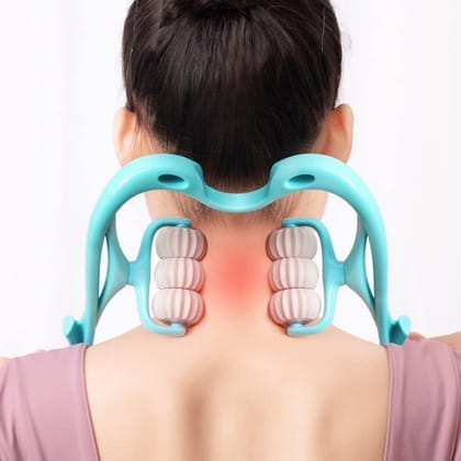 NECK SHOULDER MASSAGER, PORTABLE RELIEVING THE BACK FOR MEN RELIEVING THE WAIST WOMEN (1PC)-Color Box