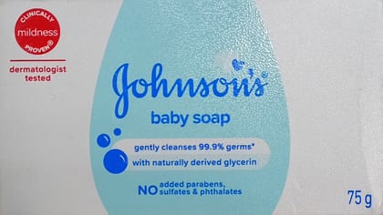 Johnson baby soap gentle cleanses 99.9 germs 75g