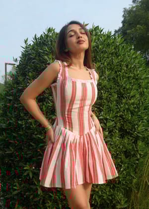 Shortcake Striped Dress-XXS